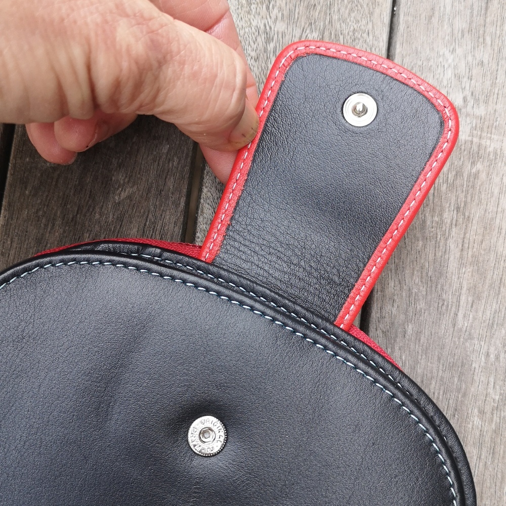 Women's Black and Red Leather Wallet - Picture 3 of 12